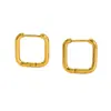 Pendientes minimalistas de acero inoxidable transfronterizos europeos y americanos, pendientes geométricos de hexágono dorado, aros de acero de titanio únicos y versátiles