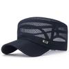 Verano Nuevo Estilo Gorra de Malla Moda Hombre Gorra de Copa Plana M Casual Transpirable Gorra de Béisbol Humedad Protector Solar Visera Grande Sombrero Parasol