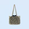 Bolso de hombro metálico con diseño de nicho personalizado, hecho a mano, con cuentas huecas y brillante, para la axila, 2024