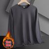 Outono e Inverno Forro de Lã Grosso Roupa Íntima Térmica Camiseta Masculina de Manga Comprida Gola Redonda Solta Casual Camiseta Base Top da Moda