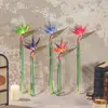 Flor artificial de Strelitzia reginae simulada con textura de goma suave, decoración para sala de estar del hogar, adorno para arreglos florales, accesorio de fotografía