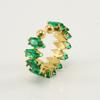 Anillo de Diamantes de Acero Inoxidable Transfronterizo Moda Europea y Americana Oro de 18K Ajustable Joyería de Boca Viva Anillo Geométrico para Mujer