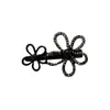 Presilha de Cabelo Exquisita Preta com Flor Grande para Mulheres, Grampo de Cabelo Estilo Novo para Franja, Presilha Bico de Pato, Presilha Lateral para Meninas, Acessório de Cabelo