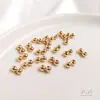 Pulsera de Cadena con Cuentas de Silicona Ajustables Doble Fila Conectadas, Color Conservante, Relleno de Oro de 14K, Cuentas de Posicionamiento, Accesorios para Joyería Hecha a Mano DIY