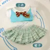 Ropa para muñecas de 10 cm Ropa de algodón para muñecas de 10 cm estrella de mar cuerpo normal labubu tela falda estilo jk universitario