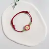 Pulsera de Cerámica Jingdezhen Nueva Pulsera de Cerámica Estilo Chino Joyería Hecha a Mano Cuerda Estilo Tíbet Puesto de Pulseras Jingdezhen