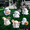 Placa de Jardim de Halloween Mais Vendida Transfronteiriça, Placa Decorativa Assustadora de Fantasma Branco que Brilha no Escuro para Festa de Feriado