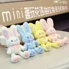 Muñeco de Peluche Mini Lindo con Llavero de Orejas de Conejo, Regalo para Mejor Amiga, Juguete Desplegable, Colgante para Niñas y Parejas