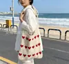 Bolsa de Palha Trançada à Mão Vazada para Mulheres, Estilo Casual Preguiçoso de Verão, Bolsa de Palha de Grande Capacidade, Bolsa de Ombro para Férias na Praia