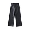 Pantalones rectos de cuero de tiro bajo retro americano para mujer otoño e invierno nuevos casuales sueltos chica hot guapo genial pantalones para trapear