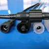 LED de 2 núcleos 5521 con conector DC impermeable negro y blanco transparente cristal conector LED impermeable enchufe y toma de corriente macho y hembra
