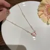 Colar de Cereja Pérola Suave de Verão Feminino Luxo Leve Nicho Temperamento Corrente de Pescoço Doce e Fresca Corrente Clavicular
