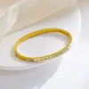 Pulsera de Acero Inoxidable para Mujer de Joyería Transfronteriza, No se Desvanece, Moderna, Lujo Ligero, de Nicho, Circonita Estrellada, Pulsera de Acero de Titanio para Mujer