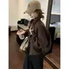 Chaqueta retro americana de alta gama para mujer, nuevo modelo otoño 2026, cortavientos de cuello alto, chaqueta casual, chaqueta de béisbol petite
