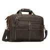 Bolsa de Mão de Couro Crazy Horse Retrô, Pasta Masculina de Grande Capacidade para Viagem de Negócios, Bolsa de Couro Genuíno de Alta Qualidade, Bolsa para Computador