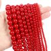 Porcelana Vidrio Rojo Cuentas Redondas Cuentas Sueltas Productos Semiterminados Venta al por Mayor DIY Pulsera de Cuentas Accesorios de Joyería Cuentas Cuentas de Vidrio