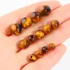 Li Tianran Ojo de Tigre Amarillo Piedra Suelta Cuentas de Ojo de Tigre Cuentas Redondas de Agujero Grande Accesorios para Joyería Semi-Terminados DIY Venta al por Mayor