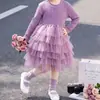 Vestidos de primavera y otoño para niñas, vestidos elegantes para bebés, vestidos de moda para niños, vestidos de malla de hadas únicos y a la moda, vestidos de tutú estilo princesa