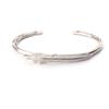 Pulsera de Plata de Ley 925 Estilo Águila Cola Roja Corte Pluma Oro de Punto 18K Rayo en forma de G Abierta Ajustable
