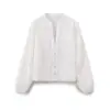 Z Estilo Europeu e Americano Transfronteiriço 2026 Nova Moda Elegante Feminino Atacado Bordado Vazado Decote V Manga Longa Top 8741085