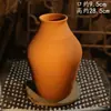 Novo vaso de flores secas estilo Zen chinês, vaso rústico de cerâmica para arranjos florais, decoração vintage para sala de estar, vaso de terracota estilo antigo para suculentas
