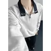 Colección Otoño 2026: Sudadera extragrande estilo Hong Kong con cuello de contraste, hecha de algodón de alta calidad, tallas M-5X, HW26678