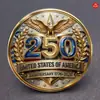 Broche de Acero Inoxidable con Cristal Plano Convexo Vintage Colgante Broche Conmemorativo del 250º Aniversario del Día de la Independencia Estadounidense