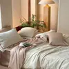 Estilo Retro Old Money de los 50s Juego de Cuatro Piezas Jacquard 100% Algodón Funda Nórdica de Borde Ancho Sábana Bajera Cama de Tacto de Alta Gama