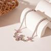 Dulce Sencillo Lujo Ligero Zircón Mariposa Flor Pulsera Geométrica Moda Europea y Americana Celebridad de Internet Elegante Joyería de Alta Gama para Mujeres