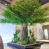 Árvore Banyan Simulada Árvore Grande Falsa Árvore de Plástico Reforçado com Fibra de Vidro Decoração de Pilar Interno Planta Árvore de Flor de Pessegueiro Desejos Árvore de Flor de Cerejeira