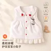 Colete Matelassê para Bebê Classe A Outono/Inverno Colete Quente Espesso para Bebês Meninas Roupa Externa Top Sem Mangas 100% Algodão Top de Proteção para a Barriga