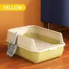 Caja de Arena para Gatos Extra Grande Desmontable de Alta Calidad Semi-Cerrada Fácil de Limpiar con Paredes Laterales Altas Hecha de Plástico Duradero