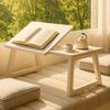Mesa de Janela Saliente em Madeira Maciça, Mesa para Varanda Residencial, Mesa Baixa Dobrável, Mesa Pequena Dobrável para Cama de Quarto, Mesa de Chá