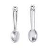 Accesorios para Joyería de Aleación de Zinc al por Mayor, Colgantes de Mini Cuchara y Tenedor en Miniatura, Accesorios de Juguete de Comida para Restaurante, Joyería DIY