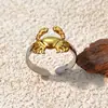 Anillo de Acero de Titanio Cruzado Europeo y Americano Yusen Moda Abierto Mariposa Irregular Anillo Dorado Joyería de Acero Inoxidable Venta al por Mayor