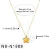 Colar de Aço Inoxidável com Padrão de Flores e Strass para Mulheres, Vendido Quente, Fashion, Versátil, Luxo Leve, Joias que Não Desbotam