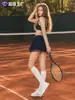 Falda plisada de tenis de alta calidad con lunares, cintura alta, efecto adelgazante, adecuada para correr, bádminton y pickleball, con pantalón corto de seguridad incorporado