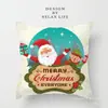 La Almohada Navideña Más Popular de Amazon Impresión Digital de Árbol de Navidad Europeo y Americano Funda de Cojín Dorada para Sofá