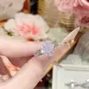 Anillo, Collar, Pendientes, Pulsera de Plata S925 Serie Rosa Diamante Suave Estilo Coreano Camelia, Joyería de Gama Alta de Nicho