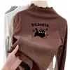 Ropa interior de felpa para niñas 2026 Estilo Nuevo Niños Medianos y Grandes Top con Cuello de Volantes Ropa Interior Casual Manga Larga Otoño e Invierno Camiseta