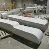 Xinmei piedra hormigón a la vista taburete estilo macetero blanco terrastone taburete respaldo centro cemento silla de espera