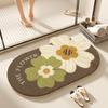 Alfombra de Piso Floral para Baño Suave Felpa Imitación Cachemir Alfombra Doméstica para Inodoro Absorbente Felpudo para Puerta Resistente al Desgaste para Baño