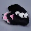 [Nova Loja] Novas Luvas Peludas em Estoque Material Pelúcia Peluda Pacote Material de Patas de Animal Pacote