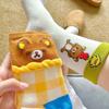 Calcetines Rilakkuma de Dibujos Animados Lindos para Mujer, Calcetines Media Caña, Estilo Delgado de Verano, Modernos Versátiles Ins Calcetines Japoneses Dulces Holgados