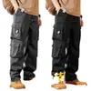 Pantalones de trabajo rectos para hombre, corte holgado, talla grande, pantalones largos casuales, pantalones de senderismo para exteriores para hombre, multibolsillos, pantalones de trabajo duraderos