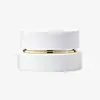 Atacado em estoque garrafas de vidro branco fosco, frascos de grande capacidade para água-creme-sérum, materiais de embalagem cosmética com aro dourado de luxo leve