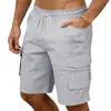 Site Independente Transfronteiriço Verão Soltos Masculino Cor Sólida Casual Multi-Bolsos Roupa de Trabalho Esportivo Casual Shorts Atacado