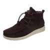 2021 otoño e invierno nuevo comercio exterior talla grande Europa y Estados Unidos ocio botas individuales punta redonda alta color sólido cordones botas casuales zapatos de algodón mujer