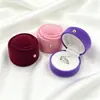 Cajas de Empaque para Joyería al por Mayor en Stock, Cajas para Anillos de Diamante, Cajas de Joyería de Lujo Redondas de Terciopelo, Cajas para Pedida de Mano