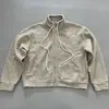 Cárdigan de Punto Grueso Rayado con Cremallera y Forro de Felpa para Mujer, Sudadera Chaqueta de Cuello Alto, Top Casual Versátil para Invierno